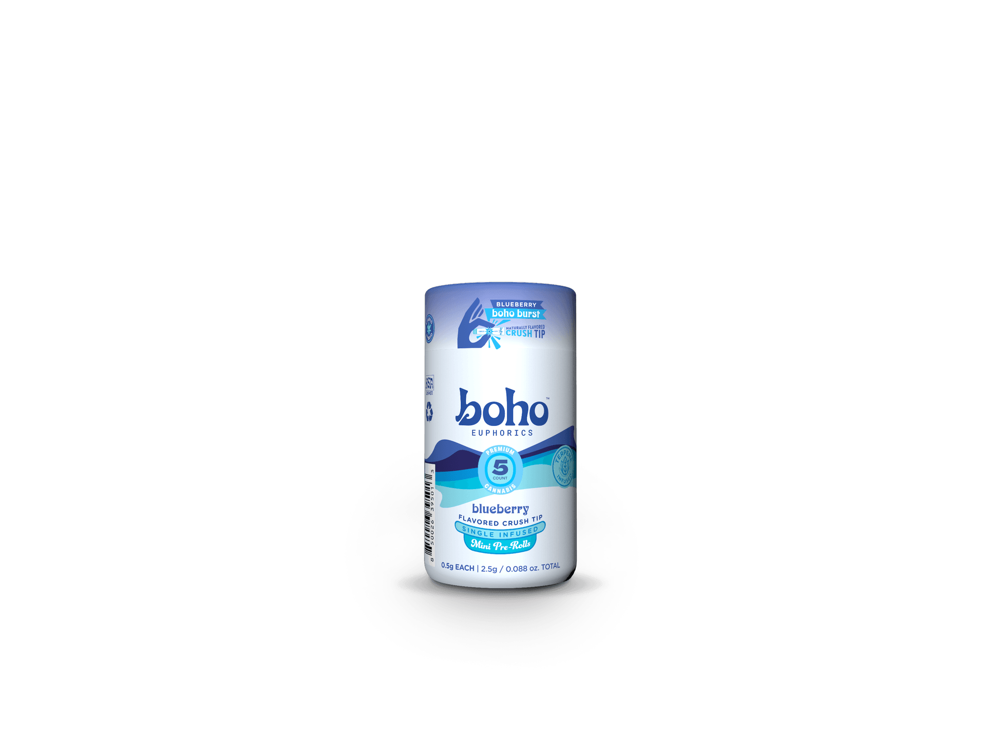 BOHO Euphorics Blueberry Single Infused Pre-Rolls 5pk/2.5g