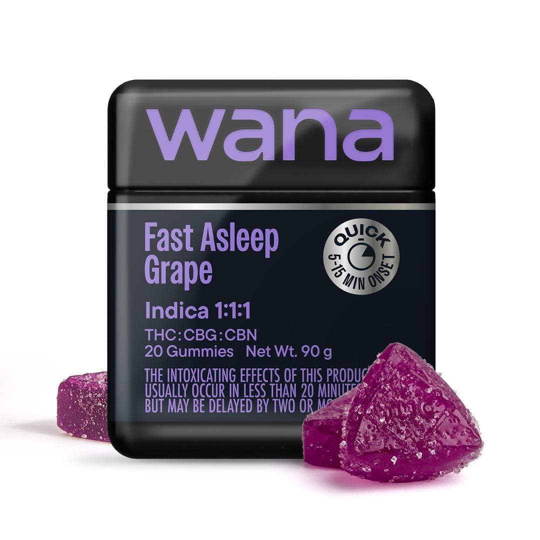Wana Fast Asleep Grape Soft Lozenges 1:1:1 THC:CBG:CBN 20pk/100mg
