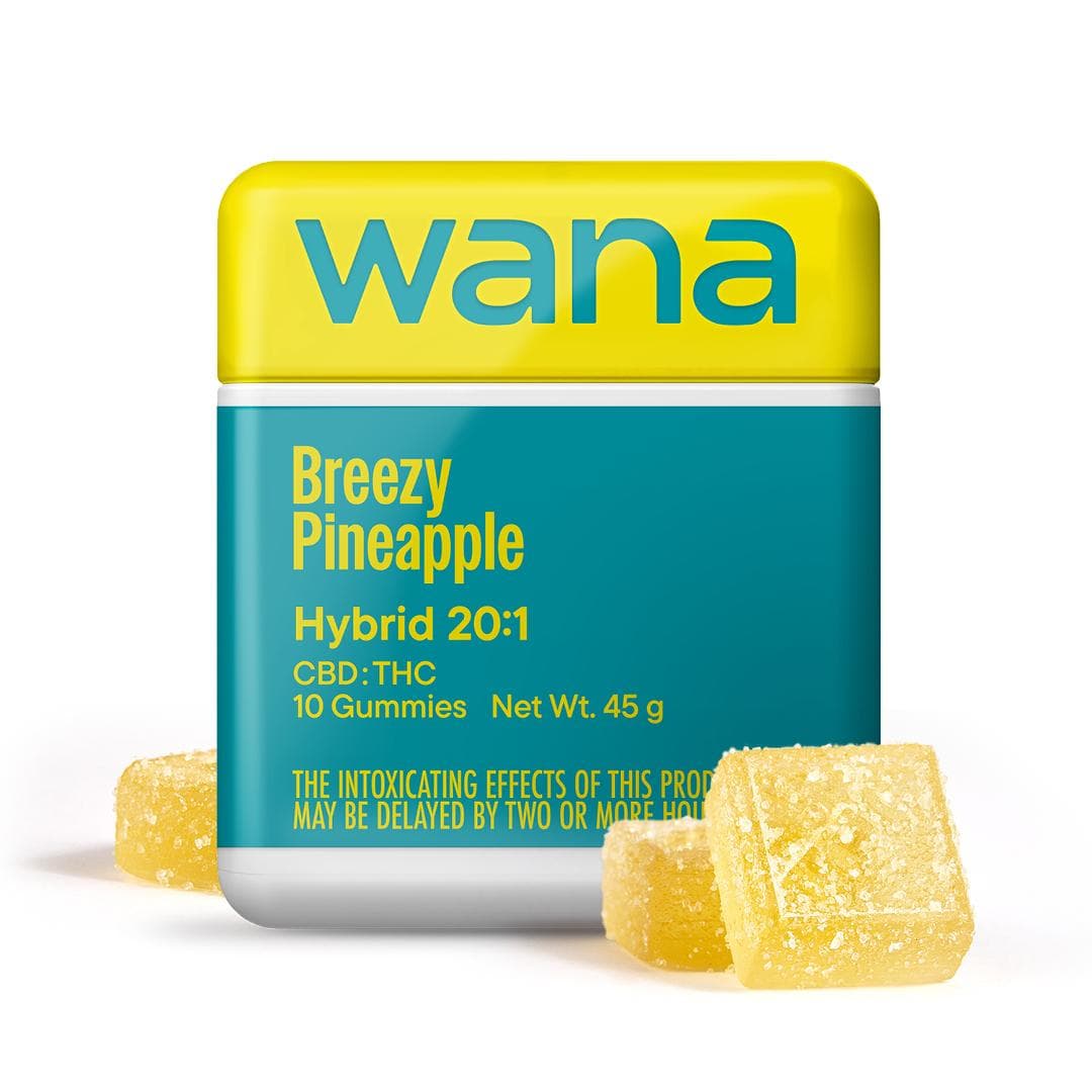 Wana Classic Breezy Pineapple Soft Lozenges 20:1 CBD:THC 10pk/10mg/THC