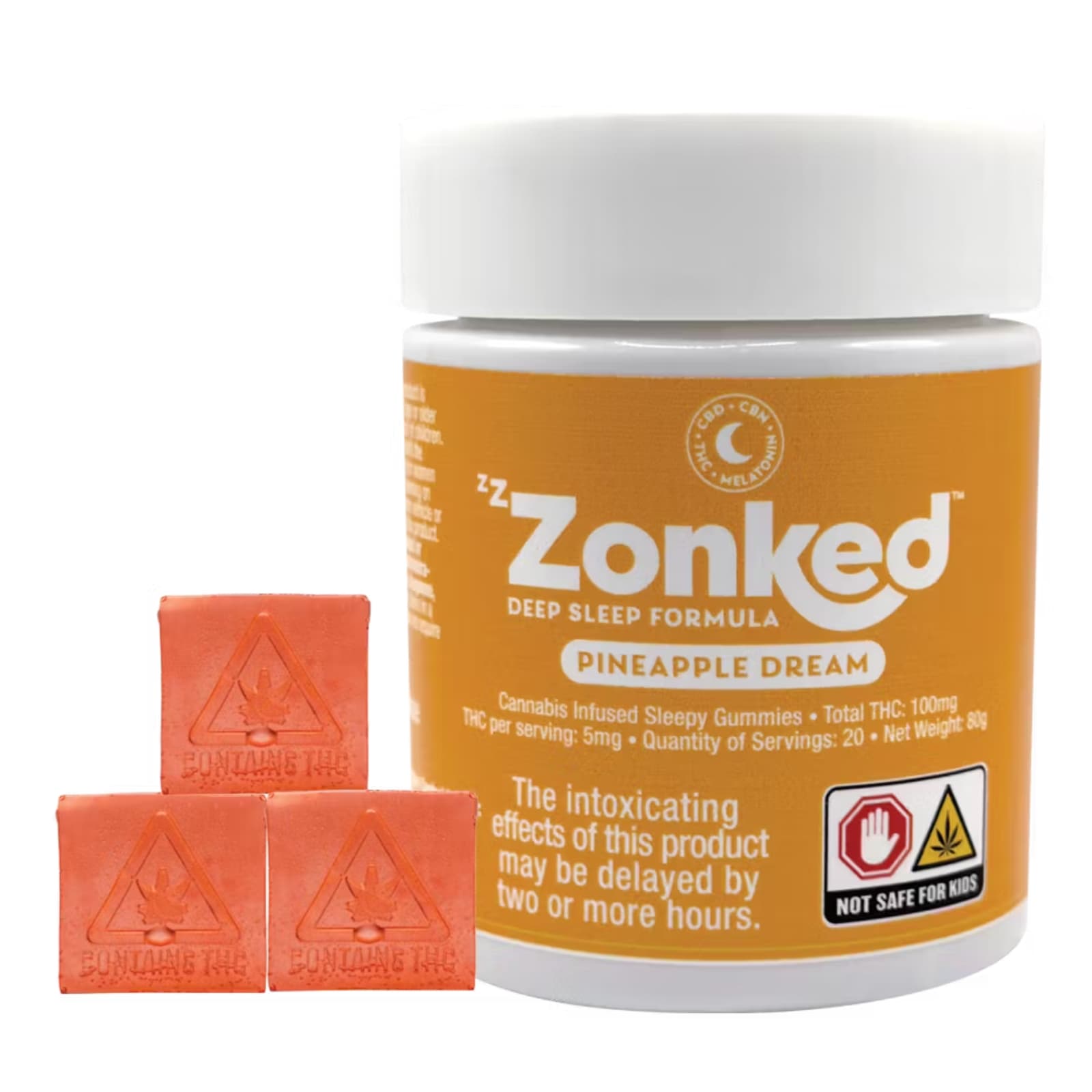 Zzzonked Pineapple Dream 1:1:1 THC:CBD:CBN Gummies 20pk/100mg