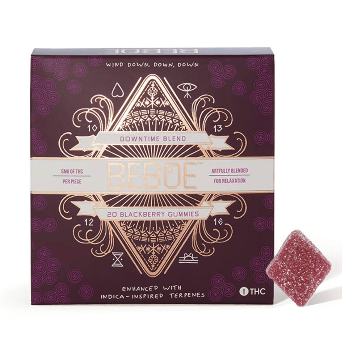 Beboe Downtime Blackberry Gummies 1:1 THC:CBD 20pk/100mg