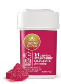 Wana Strawberry Margarita Soft Lozenges 1:1 THC:CBD 10pk/100mg