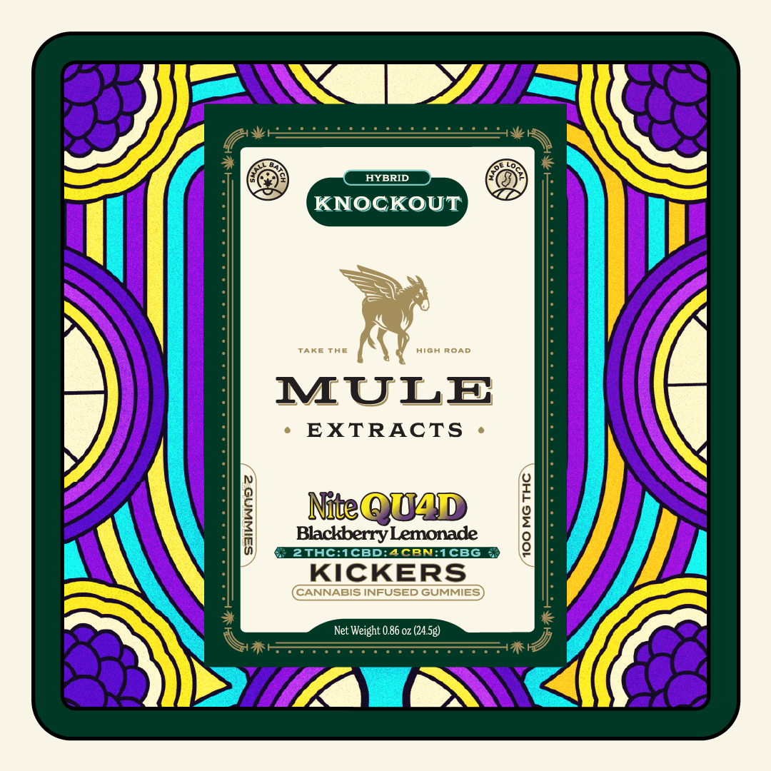 Mule Blackberry Lemonade 2:1:4:1 THC:CBD:CBN:CBG Mini Kicker Gummies 2pk/100mg