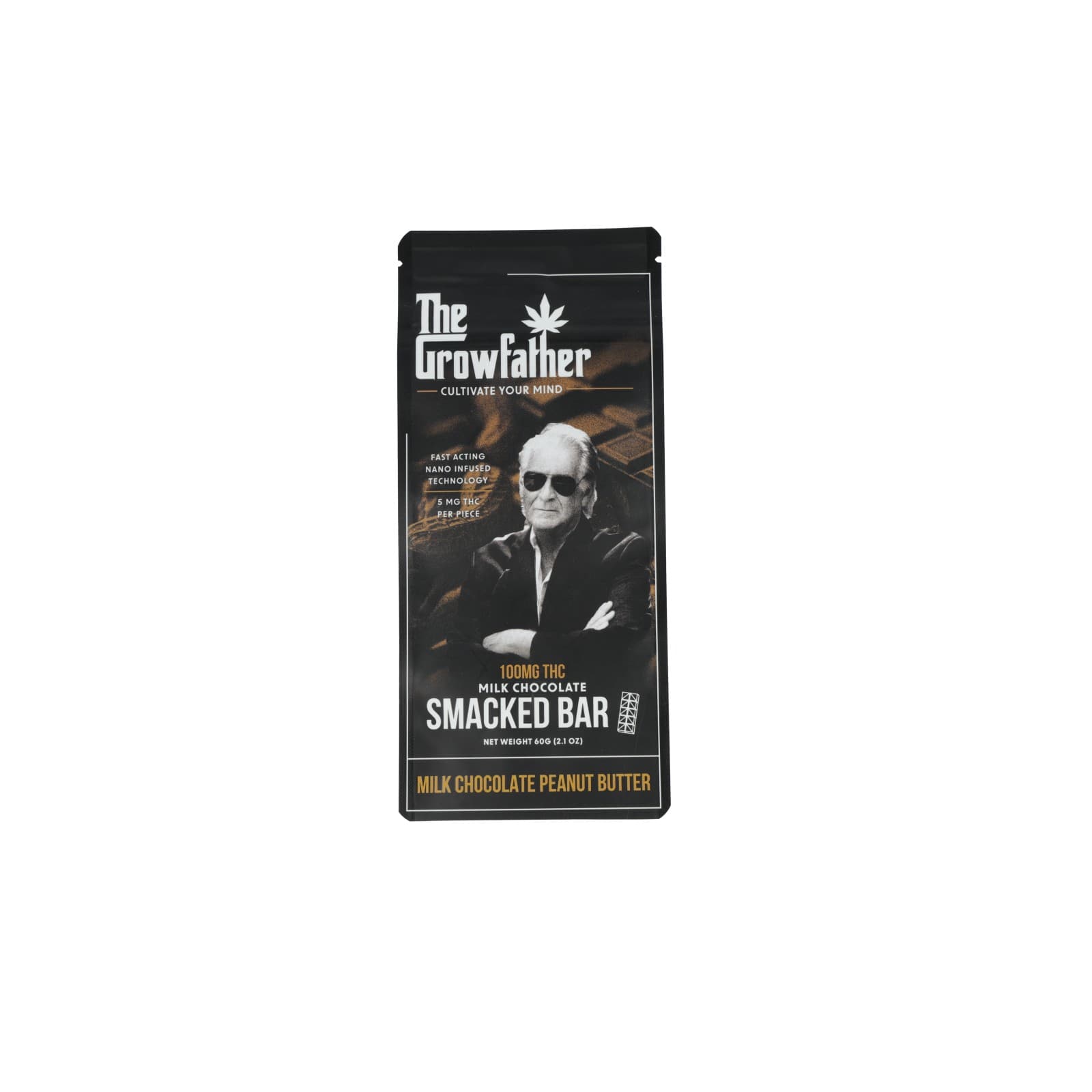The Growfather Smacked Peanut Butter Cup Chocolate Bar 20pc/100mg