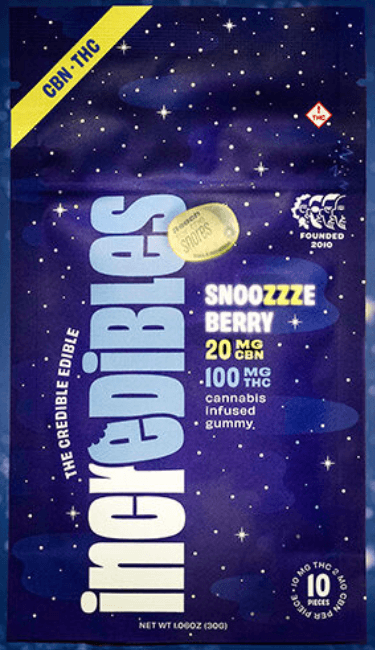Incredibles Snoozzzeberry 5:1 THC:CBN Gummies 10pk/100mg