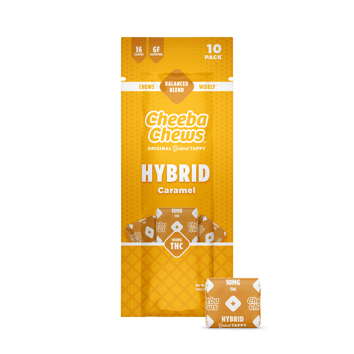 Cheeba Chews® Wax Wrapped Hybrid Taffy Caramel 10pk/100mg